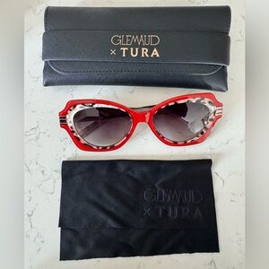 NEW Glemaud x Tura Red Leopard Sunglasses
